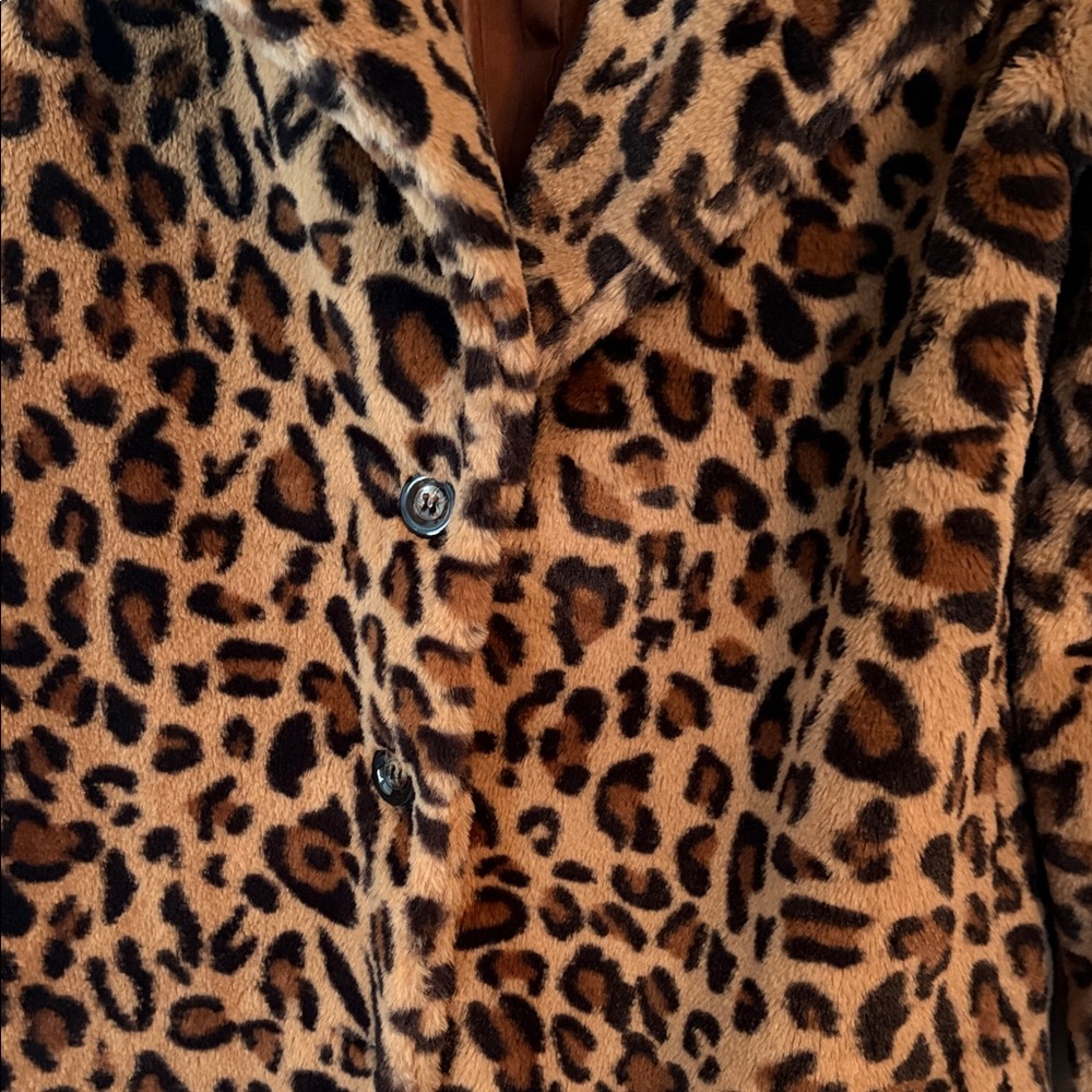 Brown Leopard Print Teddy Jacket - Picture 2 of 2
